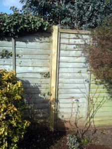 fixing fence posts - garden maintenance